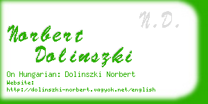 norbert dolinszki business card